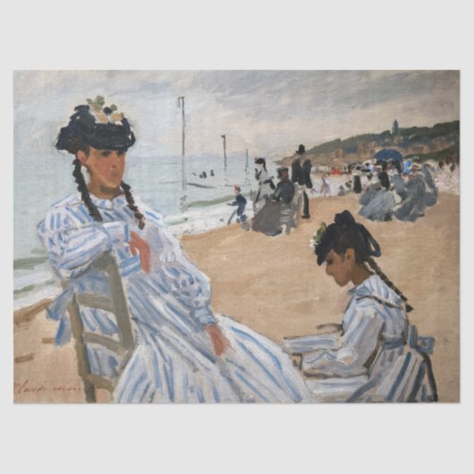 Claude Monet - Am Strand von Trouville Seidenpapier (Vorderseite)