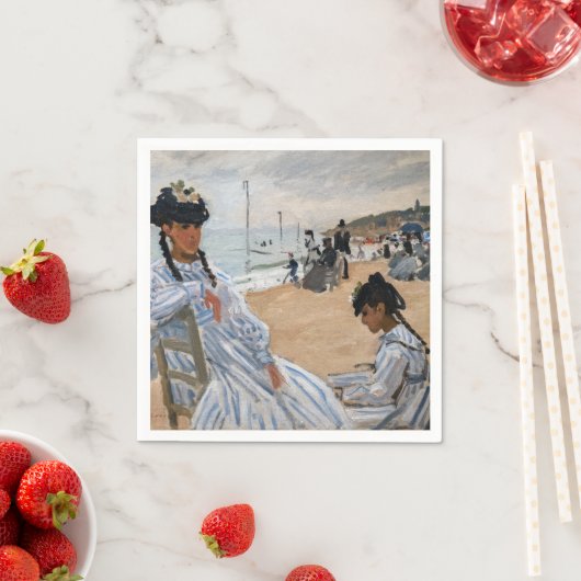 Claude Monet - Am Strand von Trouville Serviette (Beispiel)