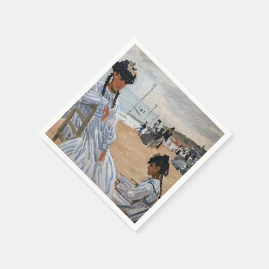 Claude Monet - Am Strand von Trouville Serviette (Ecke)