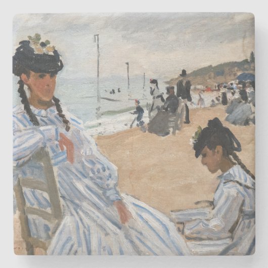 Claude Monet - Am Strand von Trouville Steinuntersetzer (Vorderseite)
