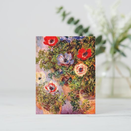 Claude Monet Anemonen Postkarte (Stehend Vorderseite)