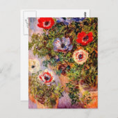 Claude Monet Anemonen Postkarte (Vorne/Hinten)