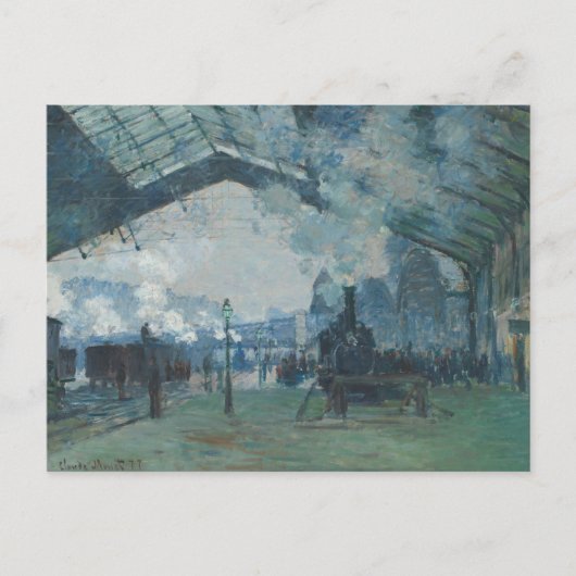 Claude Monet - Ankunft des Zuges in der Normandie Postkarte (Vorderseite)