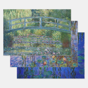 Claude Monet - Auswahl der Meisterwerke der Wasser Geschenkpapier Set