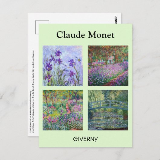 Claude Monet - Auswahl von Giverny Masterpiece Postkarte (Vorne/Hinten)