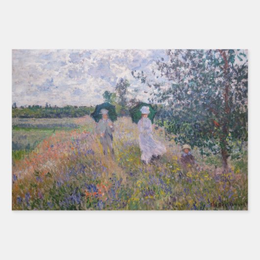 Claude Monet - Auswahl von Mohnfeldern Geschenkpapier Set (Vorderseite 3)