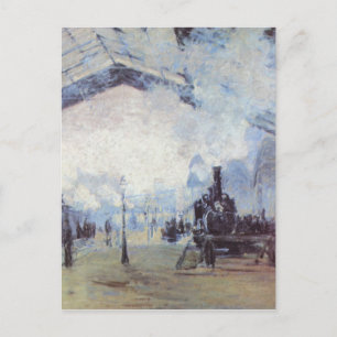 Claude Monet Bahnhof Beliebte Vintage Kunst Postkarte