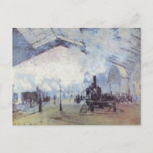 Claude Monet Bahnhof Postkarte