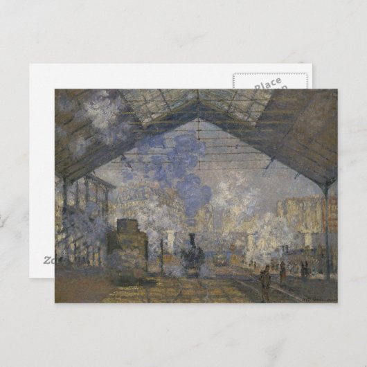 Claude Monet - Bahnhof Saint-Lazare Postkarte (Vorne/Hinten)