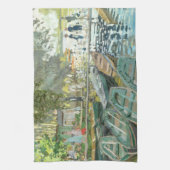 Claude Monet. Bathers in La Grenouillère Geschirrtuch (Vertikal)