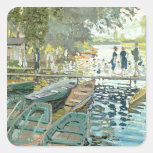 Claude Monet. Bathers in La Grenouillère Quadratischer Aufkleber