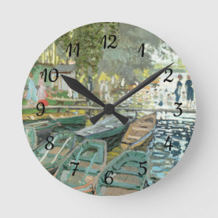 Claude Monet. Bathers in La Grenouillère Runde Wanduhr