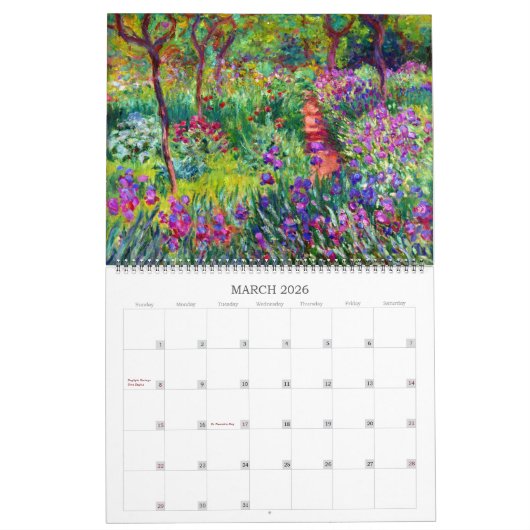 Claude Monet Beautiful Landschaftlich Fine Art Kalender (Mär 2026)