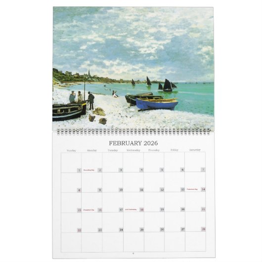Claude Monet Beautiful Landschaftlich Fine Art Kalender (Feb 2026)