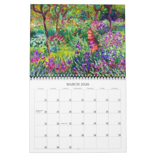 Claude Monet Beautiful Landschaftlich Fine Art Kalender (Mär 2026)