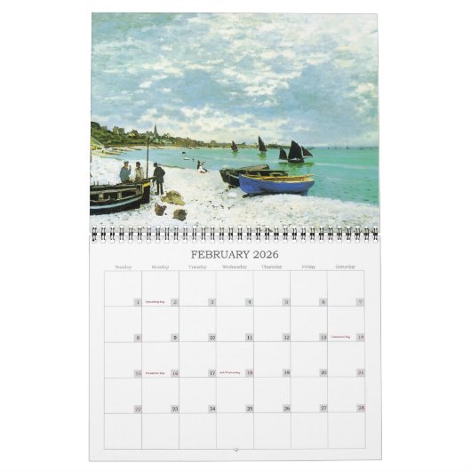 Claude Monet Beautiful Landschaftlich Fine Art Kalender (Feb 2026)