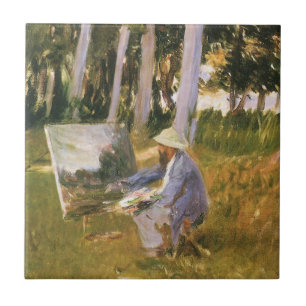 Claude Monet beim Malen, Waldrand von Sargent Fliese