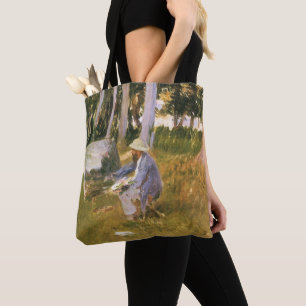 Claude Monet beim Malen, Waldrand von Sargent Tasche