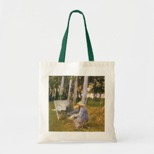 Claude Monet beim Malen, Waldrand von Sargent Tragetasche