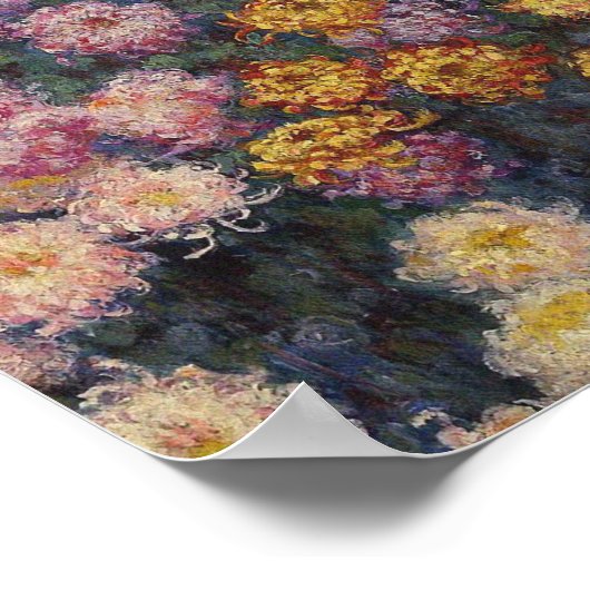 Claude Monet - Bett der Chrysanthemen Poster (Ecke)