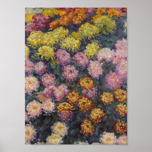 Claude Monet - Bett der Chrysanthemen Poster (Vorne)