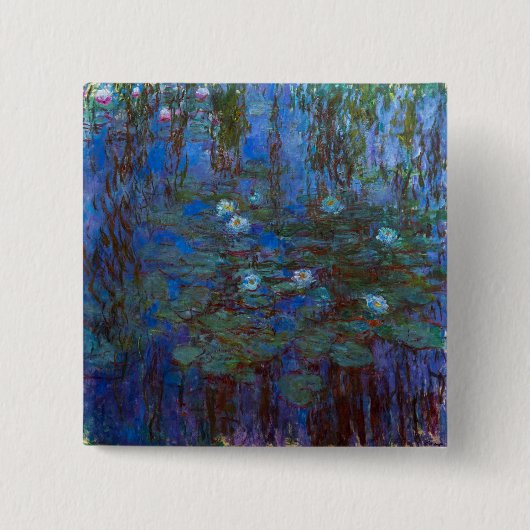 Claude Monet - Blaue Seerosen Button (Vorderseite)
