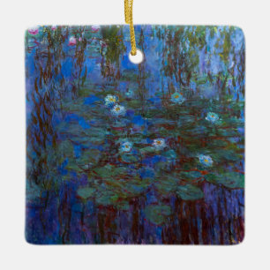 Claude Monet - Blaue Seerosen Keramikornament
