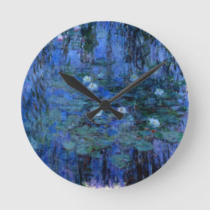 Claude Monet Blaue Seerosen Runde Wanduhr