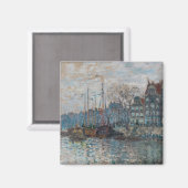 Claude Monet - Blick auf Amsterdam Magnet (Vorderseite/Rückseite)