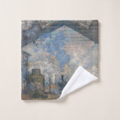 Claude Monet - Blick auf den Bahnhof Saint-Lazare Badhandtuch Set (Waschlappen)