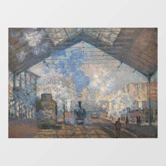 Claude Monet - Blick auf den Bahnhof Saint-Lazare Fensteraufkleber (Blatt)