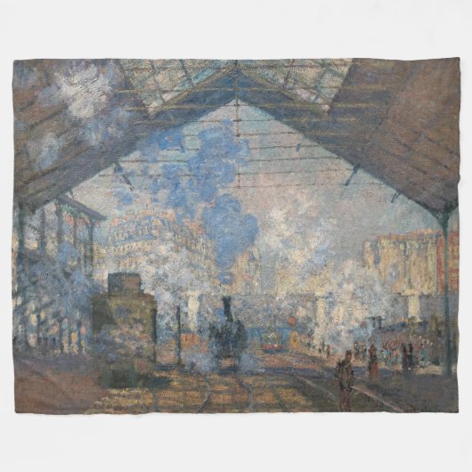 Claude Monet - Blick auf den Bahnhof Saint-Lazare Fleecedecke (Vorderseite (Horizontal))