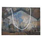 Claude Monet - Blick auf den Bahnhof Saint-Lazare Große Geschenktüte (Rückseite)