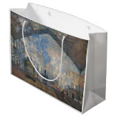 Claude Monet - Blick auf den Bahnhof Saint-Lazare Große Geschenktüte (Rückseite Schrägansicht)