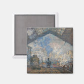 Claude Monet - Blick auf den Bahnhof Saint-Lazare Magnet (Vorderseite/Rückseite)