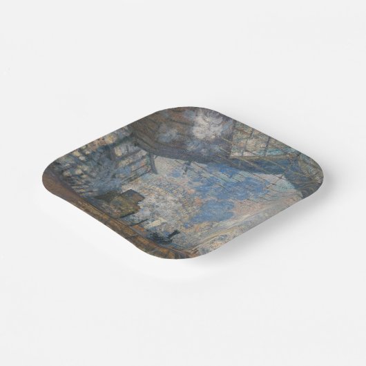 Claude Monet - Blick auf den Bahnhof Saint-Lazare Pappteller (Gewinkelt)