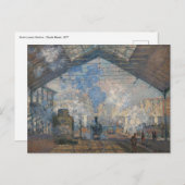 Claude Monet - Blick auf den Bahnhof Saint-Lazare Postkarte (Vorne/Hinten)
