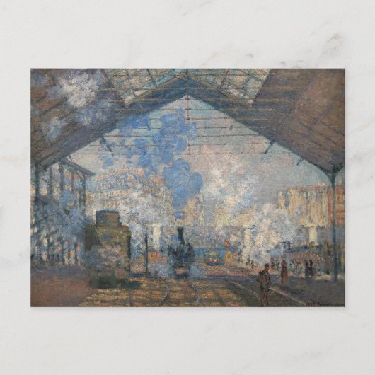 Claude Monet - Blick auf den Bahnhof Saint-Lazare Postkarte (Vorderseite)