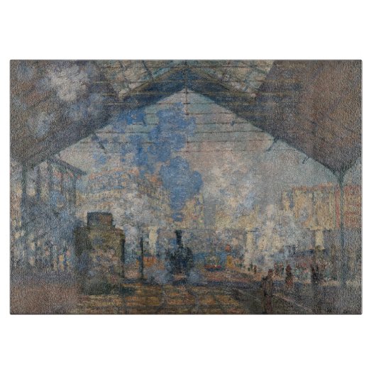 Claude Monet - Blick auf den Bahnhof Saint-Lazare Schneidebrett (Vorderseite)