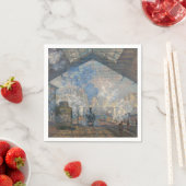 Claude Monet - Blick auf den Bahnhof Saint-Lazare Serviette (Beispiel)