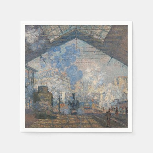 Claude Monet - Blick auf den Bahnhof Saint-Lazare Serviette (Vorderseite)