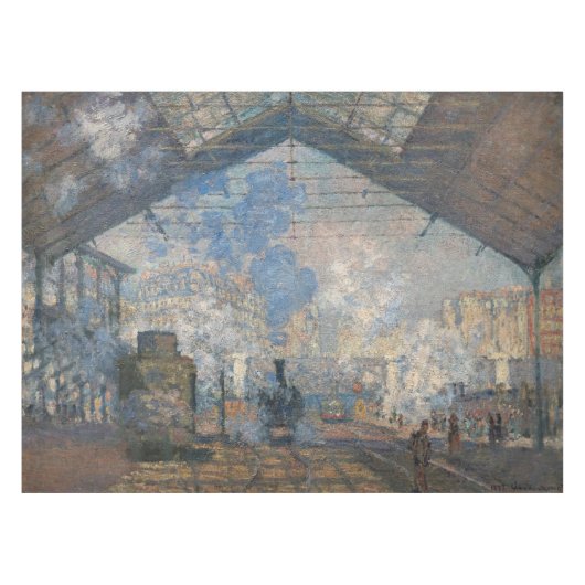 Claude Monet - Blick auf den Bahnhof Saint-Lazare Tischdecke (Vorderseite (Horizontal))
