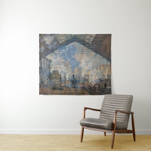 Claude Monet - Blick auf den Bahnhof Saint-Lazare Wandteppich (Beispiel (Horizontal))