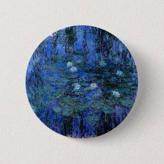 Claude Monet Blue Water Lilies Button