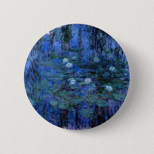 Claude Monet Blue Water Lilies Button (Vorderseite)