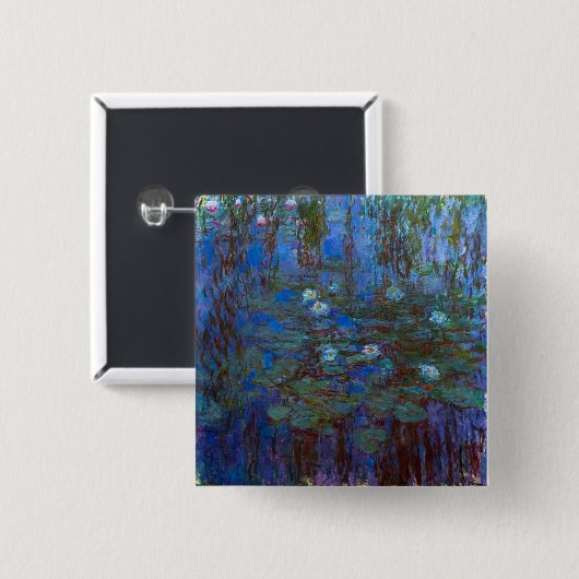 Claude Monet - Blue Water Lilies Button (Vorne & Hinten)