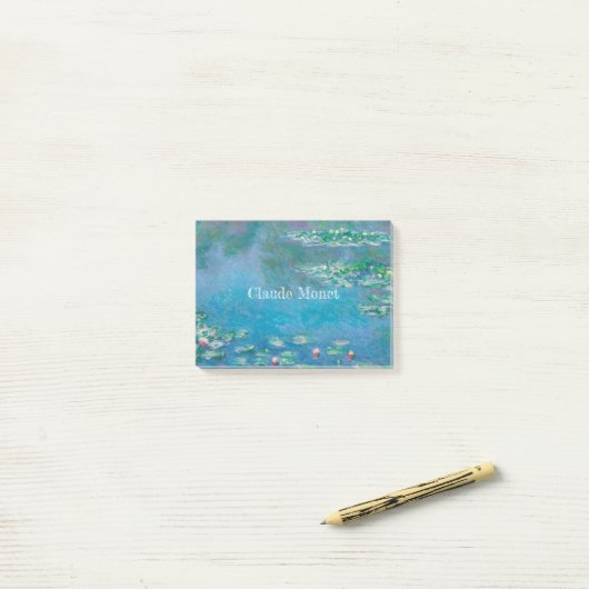 Claude Monet Blue Water Lilies Classic Post-it Klebezettel (Auf Schreibtisch)