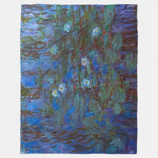 Claude Monet - Blue Water Lilies Fleecedecke (Vorderseite)
