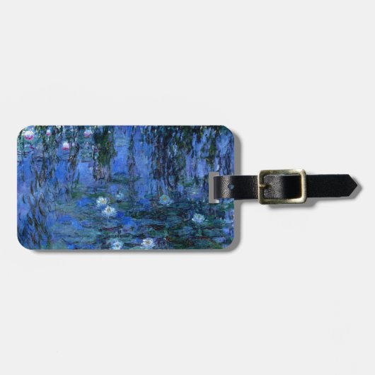 Claude Monet Blue Water Lilies Gepäckanhänger (Vorderseite horizontal)