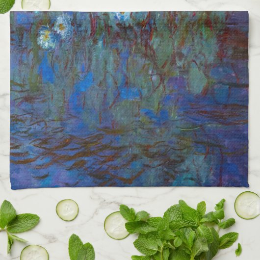 Claude Monet - Blue Water Lilies Geschirrtuch (Gefaltet)
